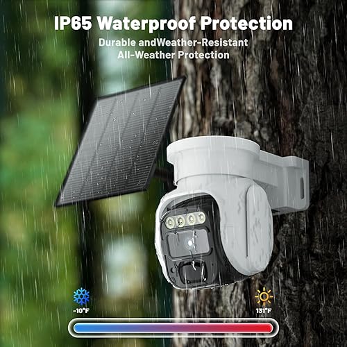 Miniatura 8 de Cámara de seguridad celular 4G LTE, sin WiFi con energía solar, cámara inalámbrica para exteriores con tarjeta SIM y plan de datos ilimitado,