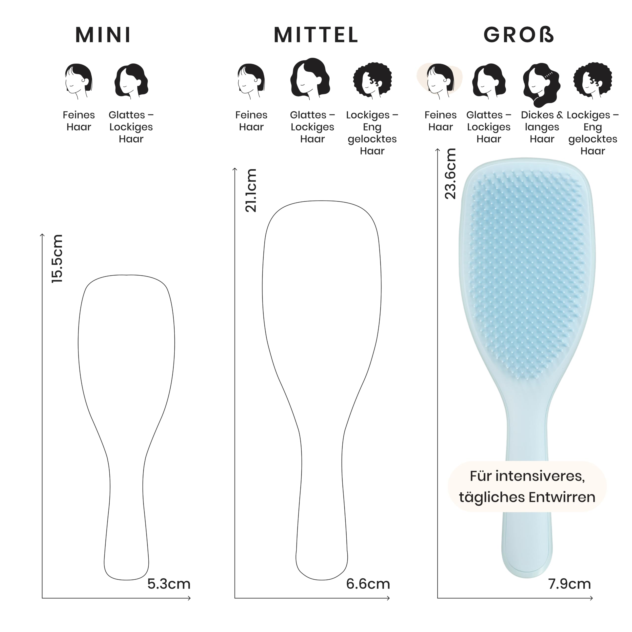 Tangle Teezer Große Ultimate Detangler Haarbürste für Coloriertes, Feines & Empfindliches Haar… – Ansicht 3