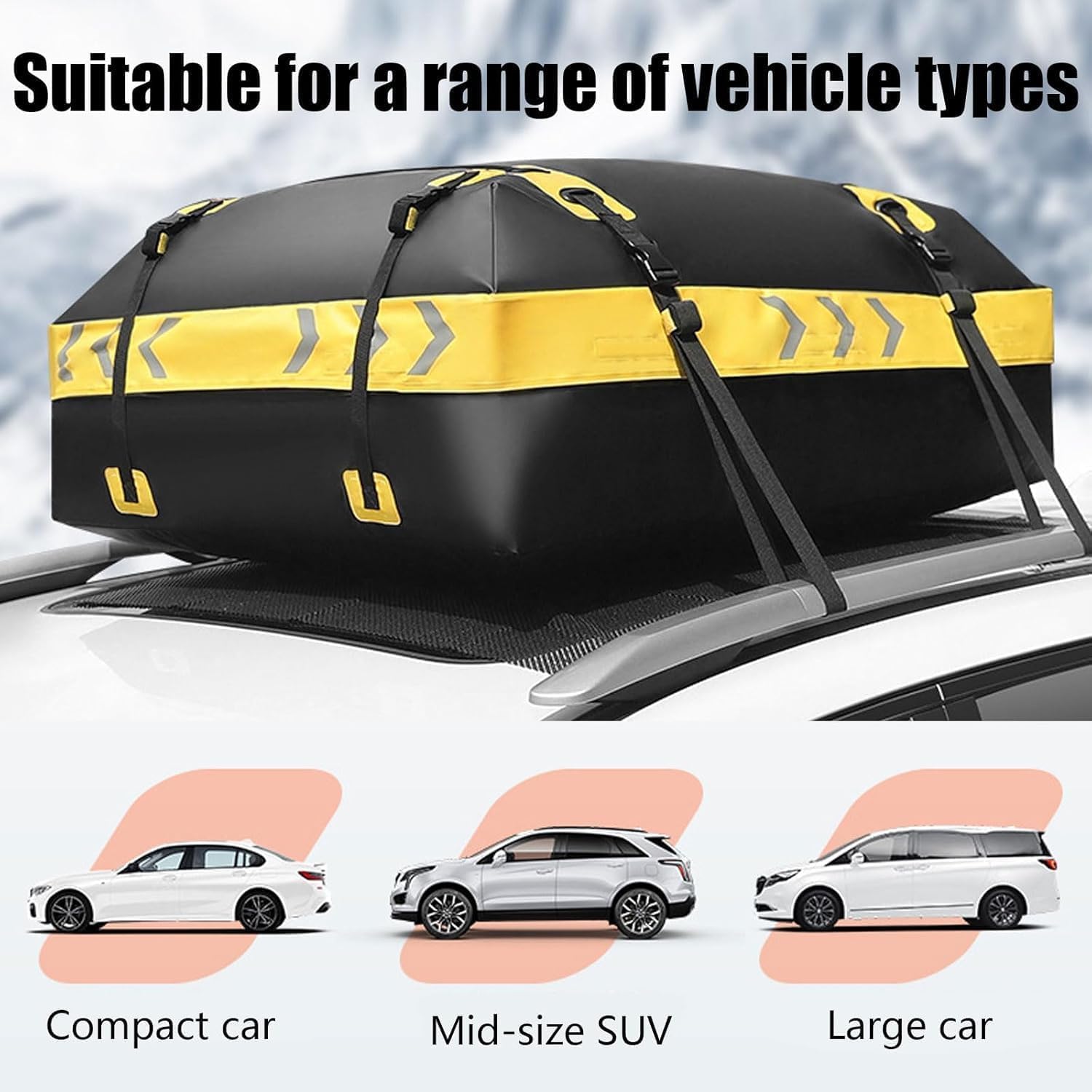 Vehicle Soft-Shell Carriers for Toyota Camry Prius 2000-2025, Car Roof Bag, Automotive Roof Rack Cargo Carrier, Car Rooftop Cargo Carrier