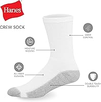 Vista 2 de Hanes Double Tough Calcetines deportivos para hombre, paquete de 12 pares
