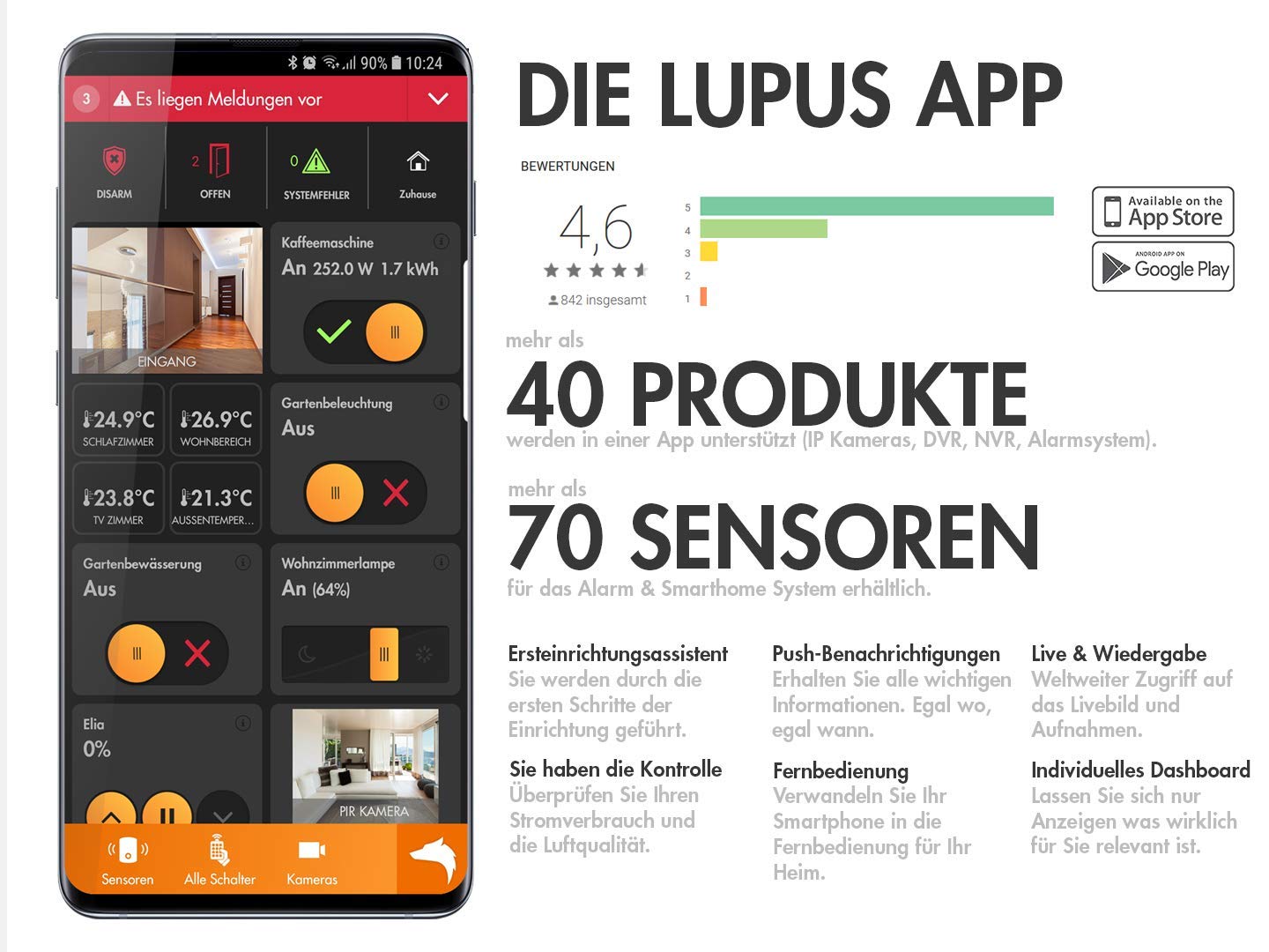 Lupus - LE 926 4k für 16 ONVIF kompatible IP Kameras, 4K, Deutscher Hersteller + Support, iOS+Android APP, MacOS und Win Software