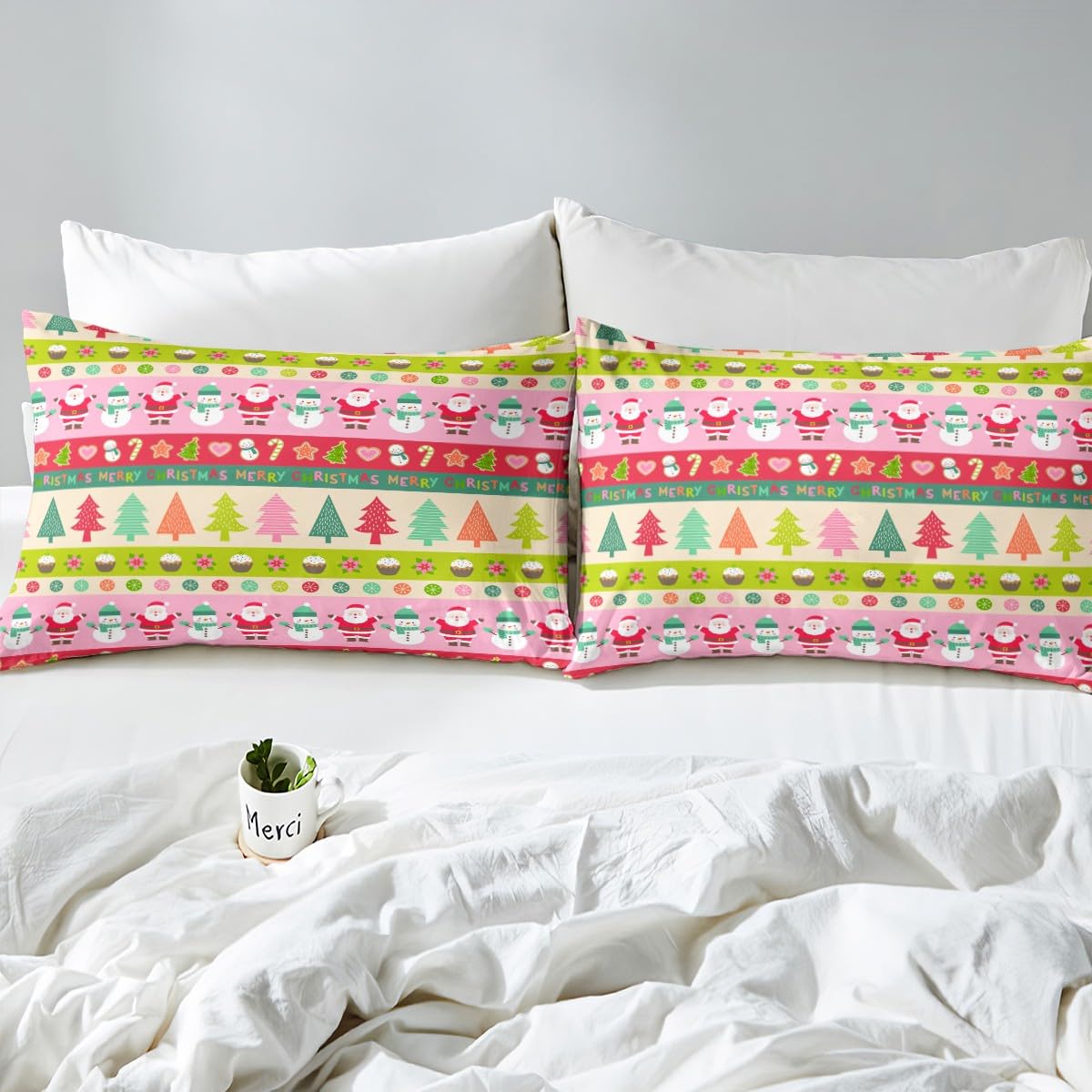 Homemissing Weihnachts-Bettwäsche 135x200 Cm – 100% Baumwolle, Schneeflocken-Motiv, Weich & Atmungsaktiv, Für Kinder & Erwachsene Bettwäsche Set Weihnachten