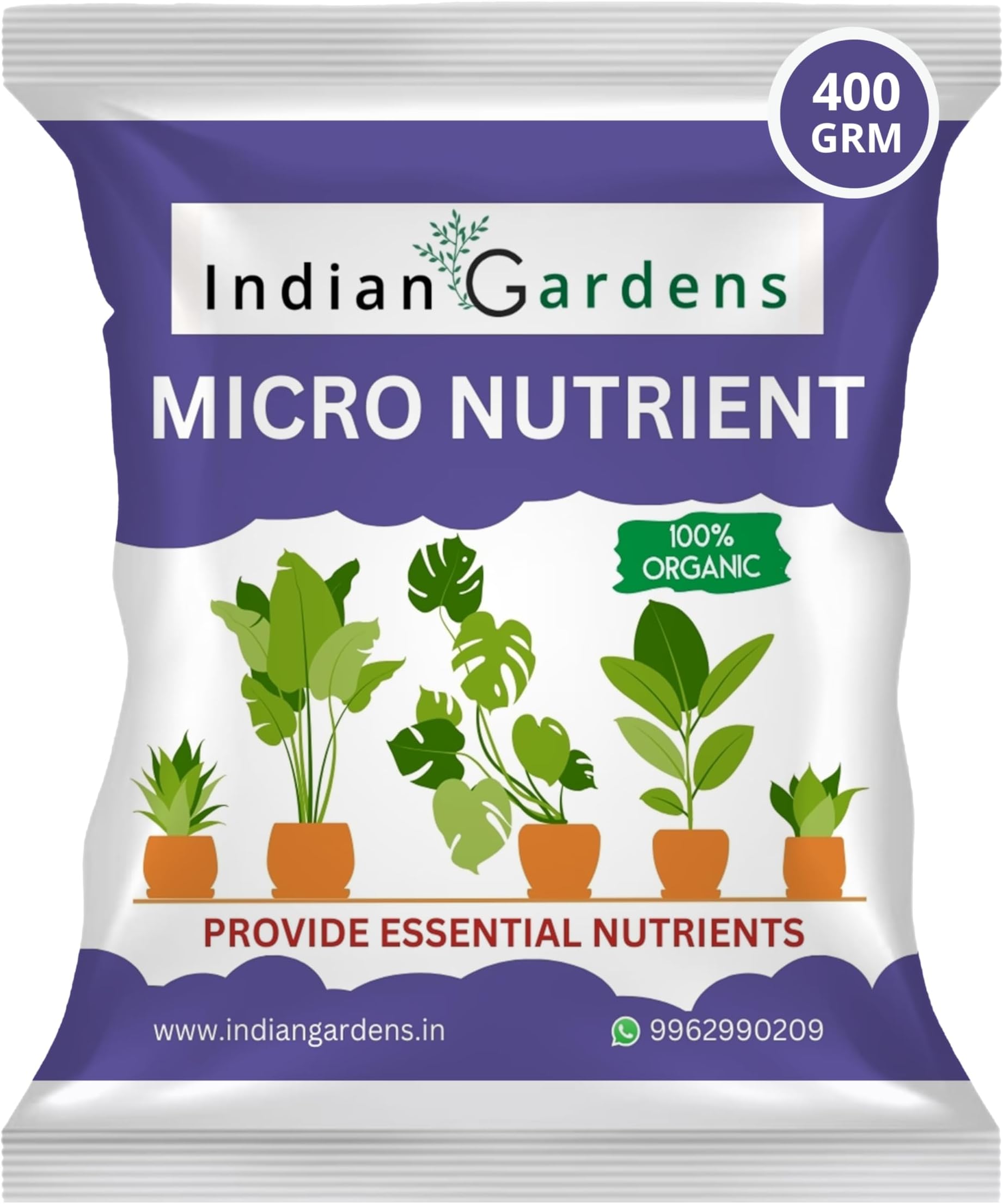 - Indian Gardens - Micro Nutrient Fertilizer | Soil Applicant | Premium Essential Plant Food | Home Gardens for All Plants - 400 Grams