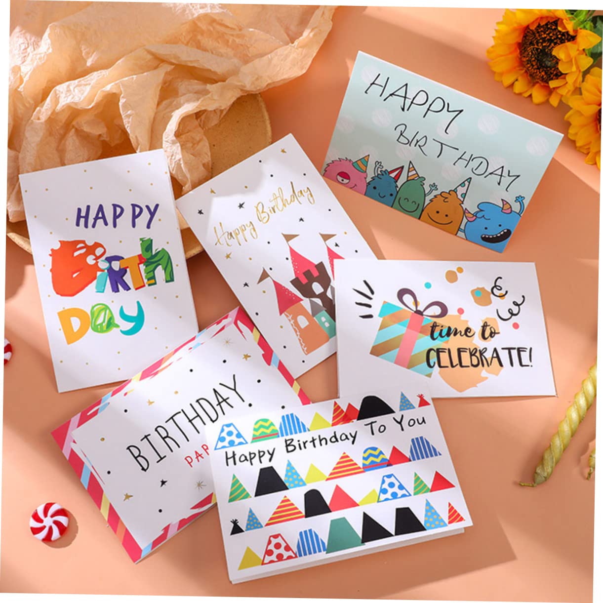 ifundom 36 Biglietti di Auguri Compleanno in Carta Buste, Biglietti di Auguri Creativi per Festa di Compleanno, Adatti per Adulti e Bambini, per DIY
