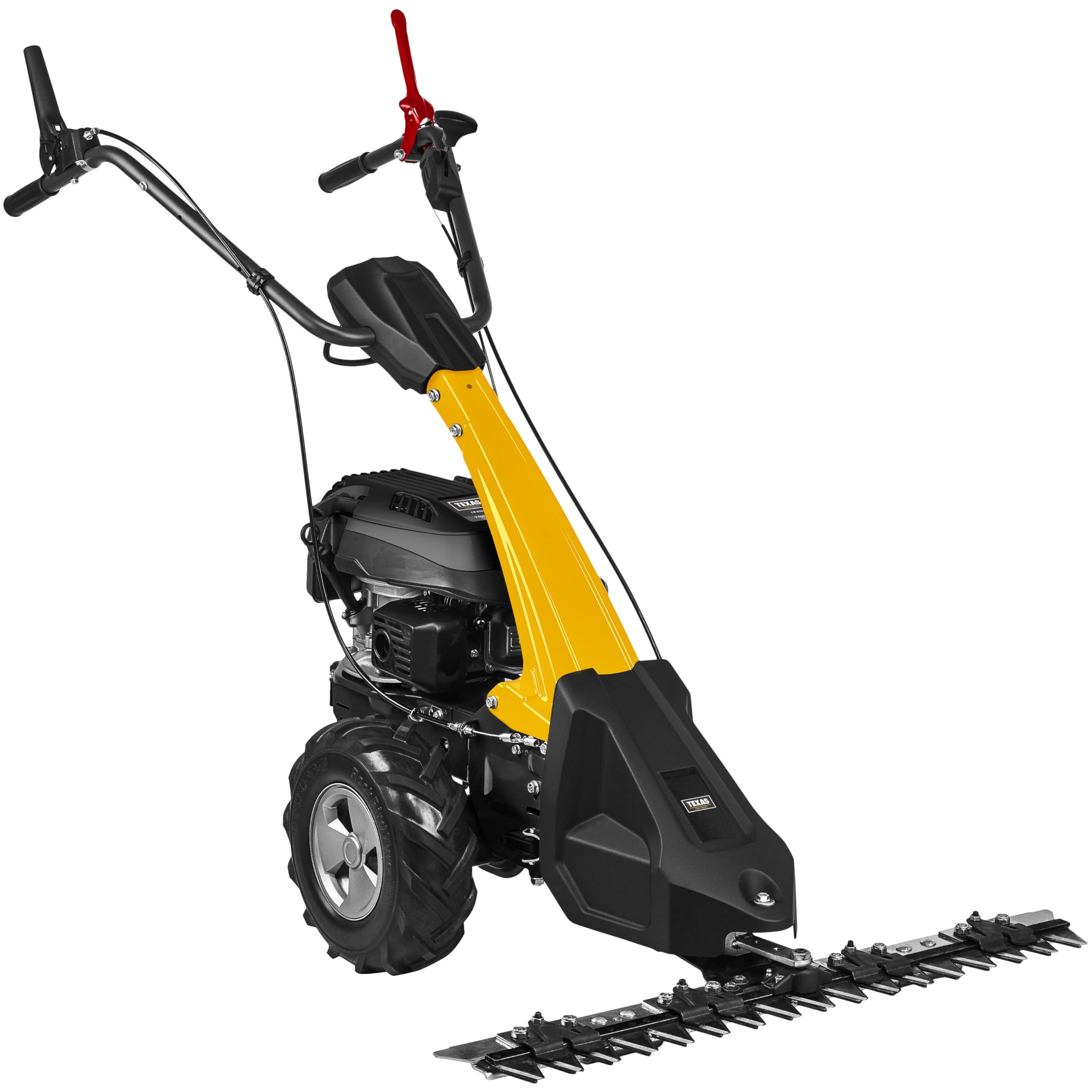 TEXAS Profi Benzin Balkenmäher CB8750 196ccm Wiesenmäher Hochgrasmäher Rasenmäher mit Antrieb Radantrieb | 5,7PS | 4200Watt | Schnittbreite 870mm | 4-Takt-Motor | für gewerbliche Nutzung geeignet
