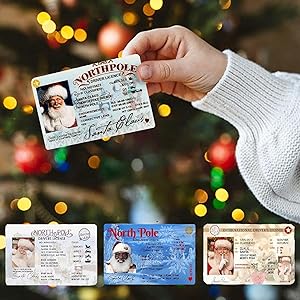Santa Claus Lost Drivers License Christmas Decorations,Novelty Santa Sleigh Flying License ID Card,Santa Claus Card Flight License Christmas Eve Key Box Gift Xmas Tree Ornament (Colors-3PCS)