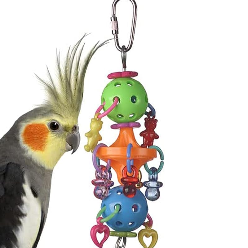 Brinquedo interativo para aves Binky Bop com charms e sino Super Bird Creations SB1083, 1 unidade