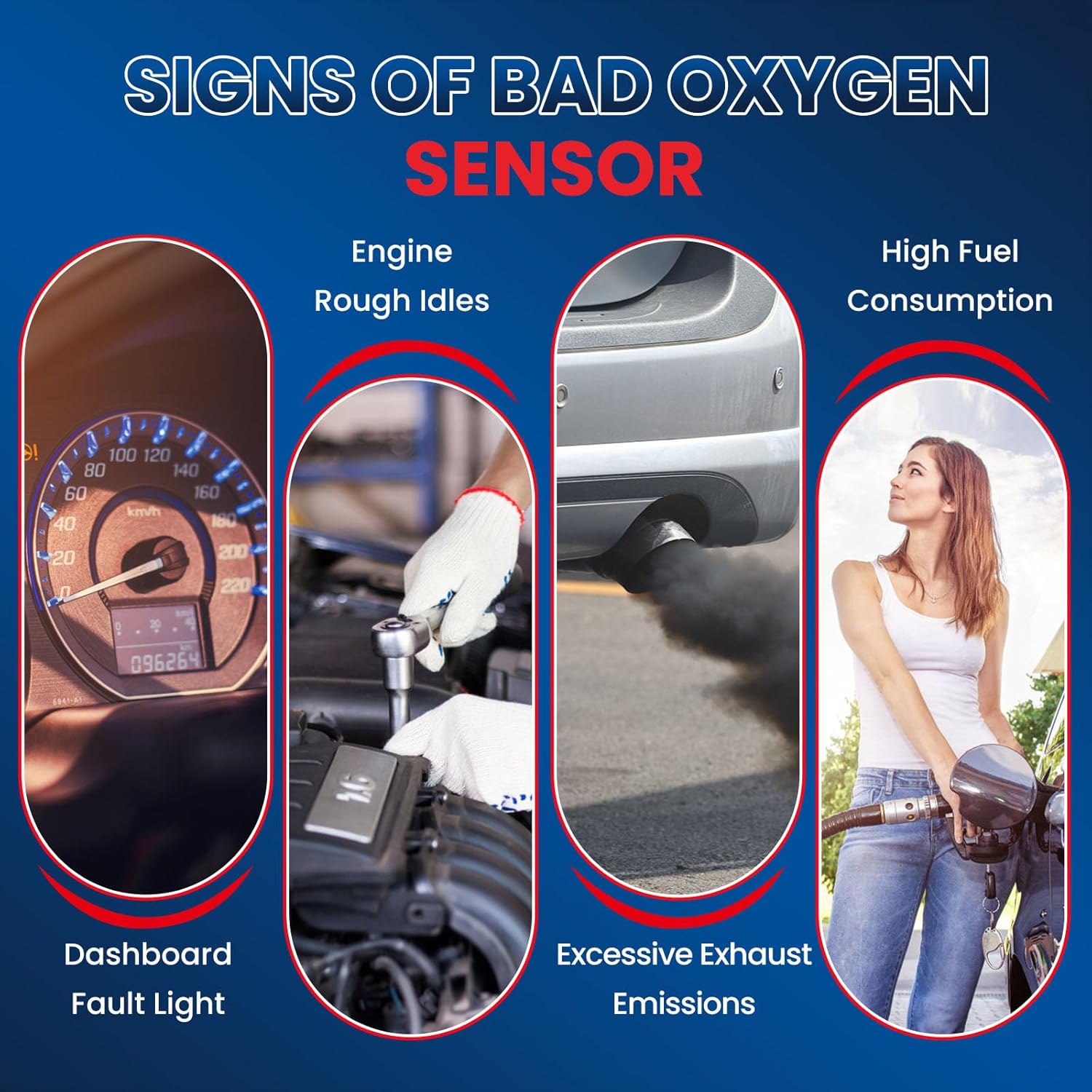 WINBEST Upstream O2 Oxygen Sensor 250-24301 234-4374 Fit for Ford 05-09 F-250 Super Duty 5.4L & 6.8L, for Lincoln 06 Zephyr 3.0L, for Mazda 09-10 Tribute 2.5L