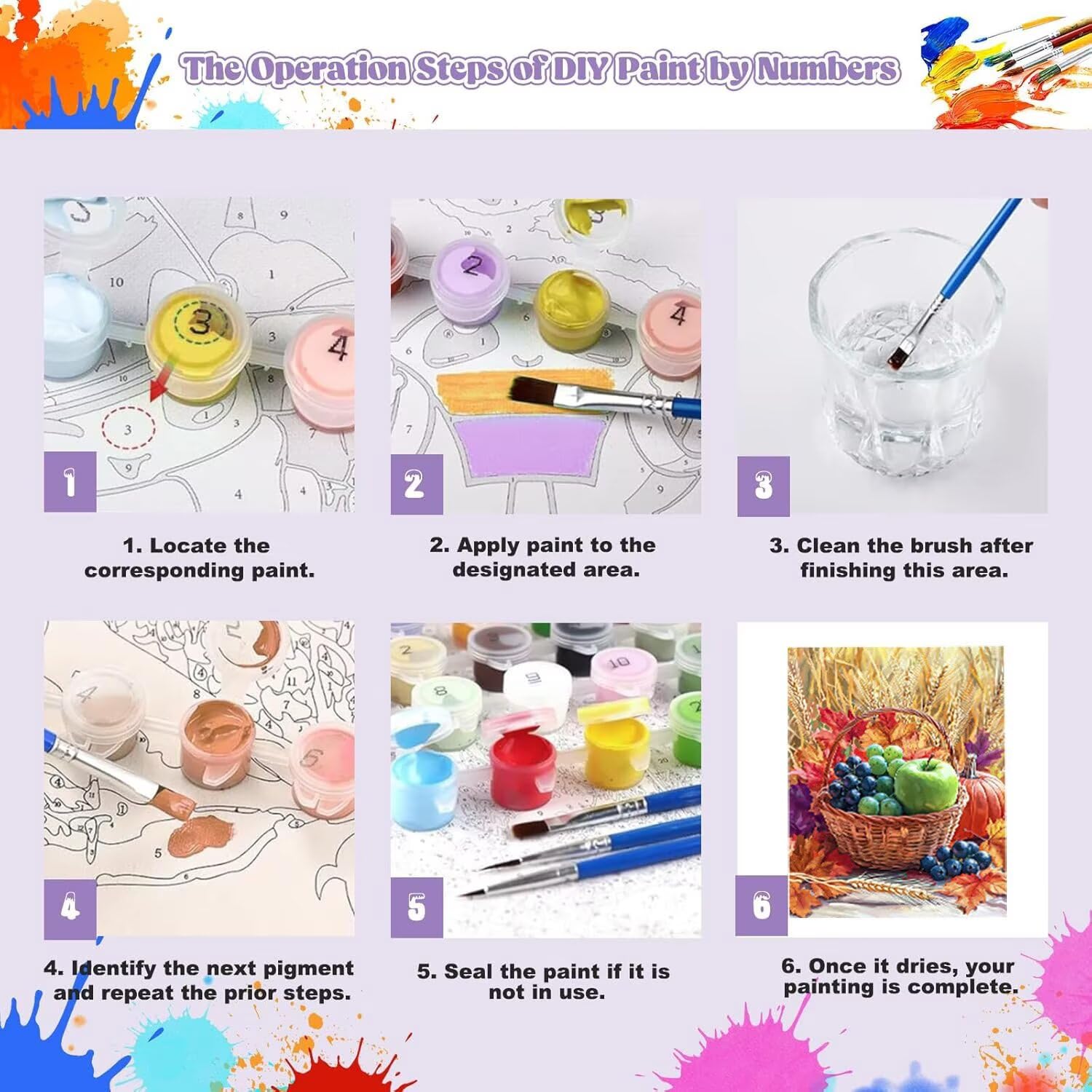 WEISHIWE Automne fruit Peinture Numero Adulte Kits, 80x100cm m-915