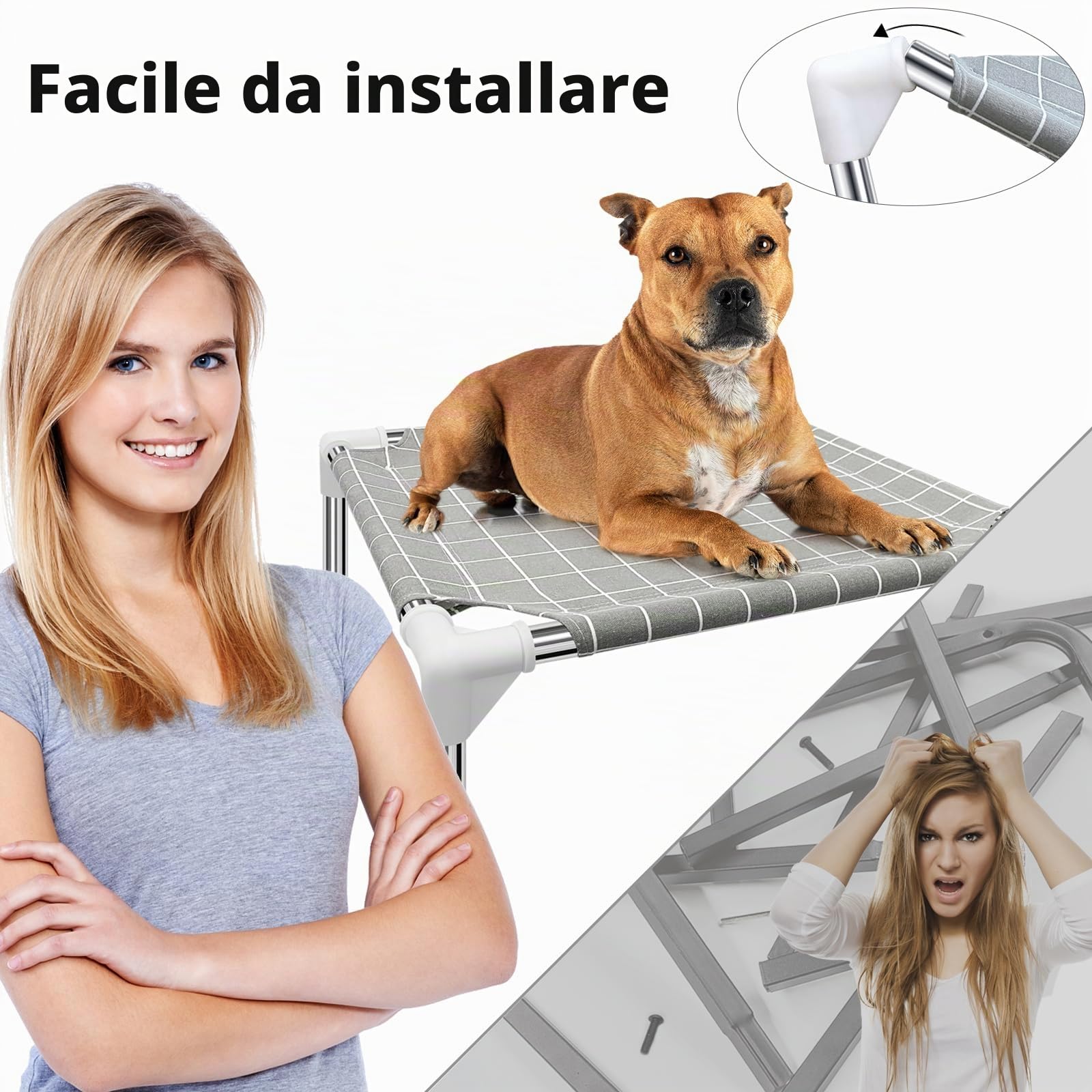 Cuccia rialzata per cani di piccola taglia | Letto rialzato per cani di piccola taglia per uso interno ed esterno per animali di piccola taglia