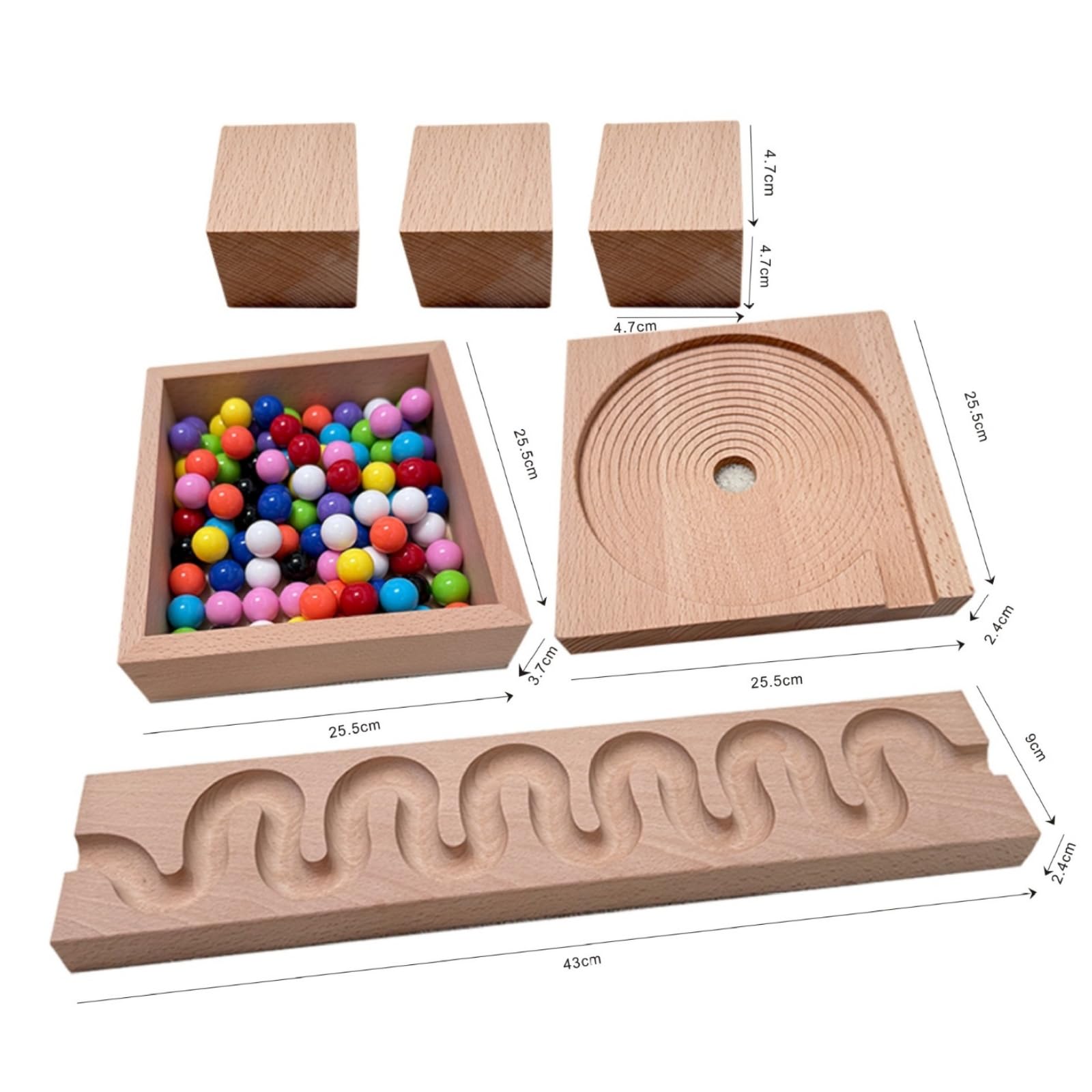 Murmelbahn Holz Kinder Bausteine Kugelbahn Pädagogisches Spielzeug Lernhilfe mit Spiralbrett Und Kugel Führung aus Buchenholz für Vorschule Klassenzimmer Eltern Kind Interaktion