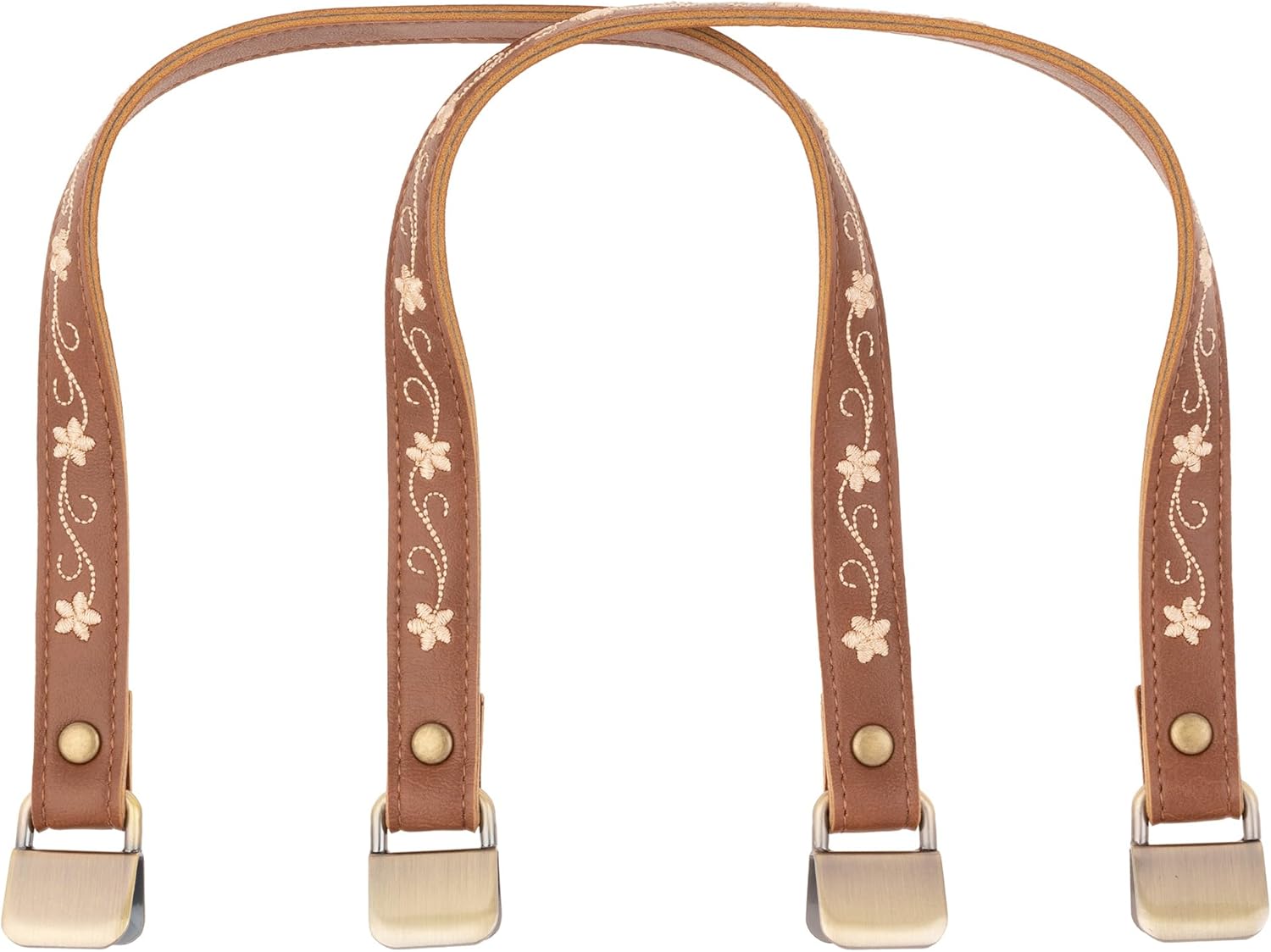 Inazuma YAS-4145#540 Synthetic Leather with Embroidered Metal Fittings, Handbag, Approx. Total Length 15.7 x Thickness 0.6 inches (40 x 1.5 cm), Brown