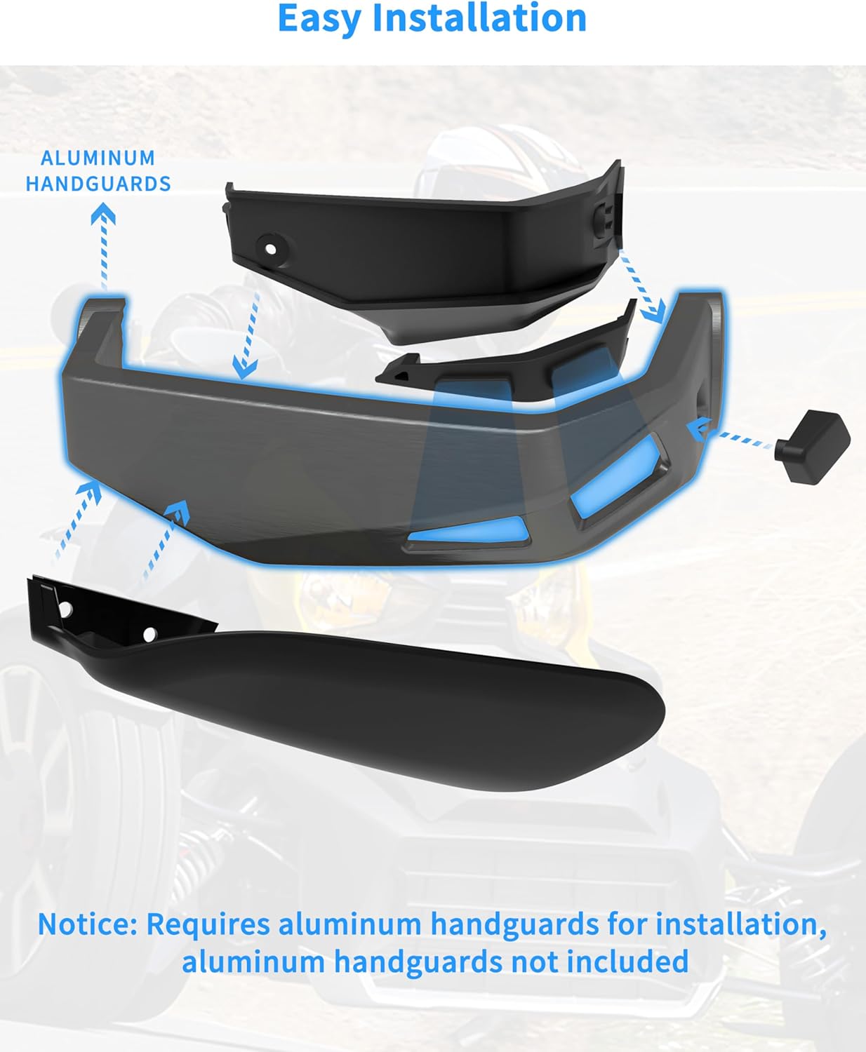 KEWISAUTO Handguards Protector Wind Deflectors for Can Am Ryker, Plastic Hand Guards Air Deflector Kit for Can-Am Ryker 600 900 Sport Rally Edition All Models Accessories (2PCS, Replace #219400894)