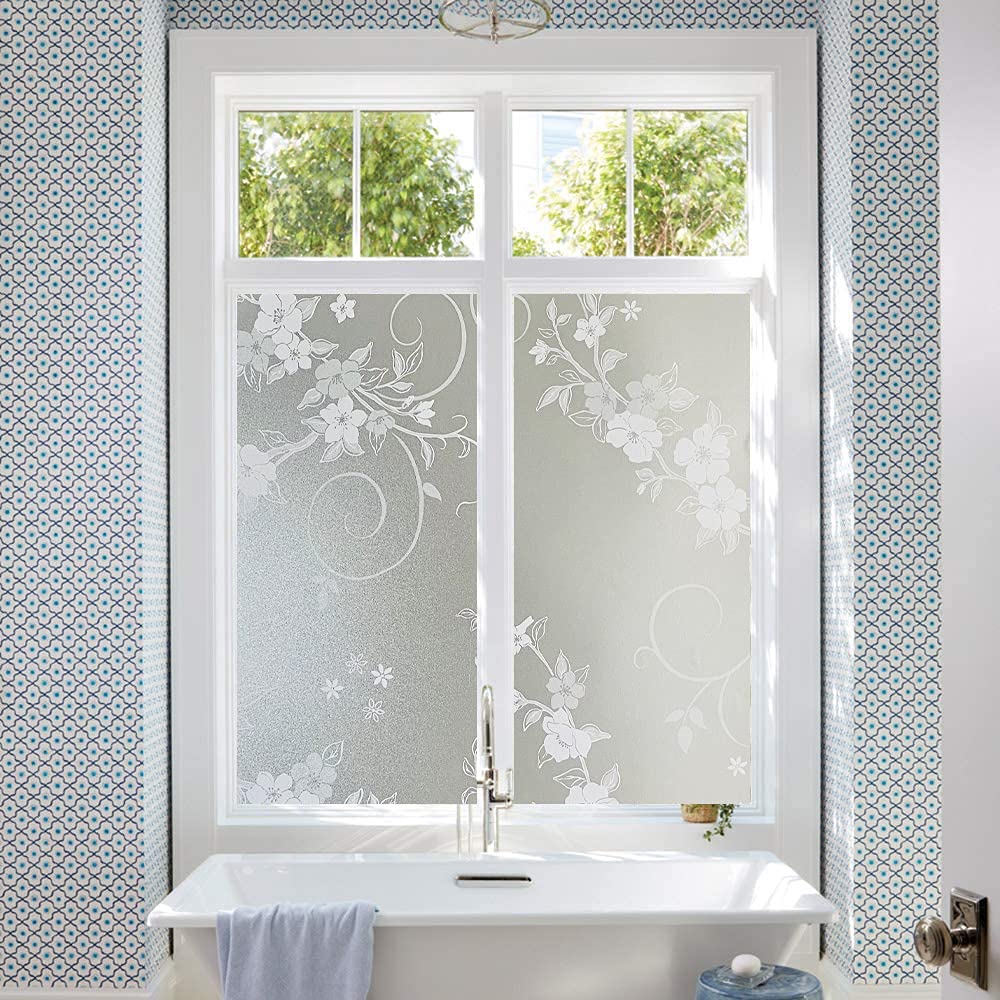 Película Tintada para Ventanas Película de Ventana Mate 3D, película autoadhesiva vidrieras privacidad, Pegatina esmerilada for Puerta casa Película para Ventanas(90 x 500 cm)