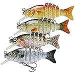 TRUSCEND Fishing Lures for Bass Trout Crappie, Multi Jointed Swimbait with Crankbaits, Slow Sinking Swimming Lures Freshwater Saltwater, Lifelike Walleye Pike Bass Lure, Fishing Gear Plugs Baits