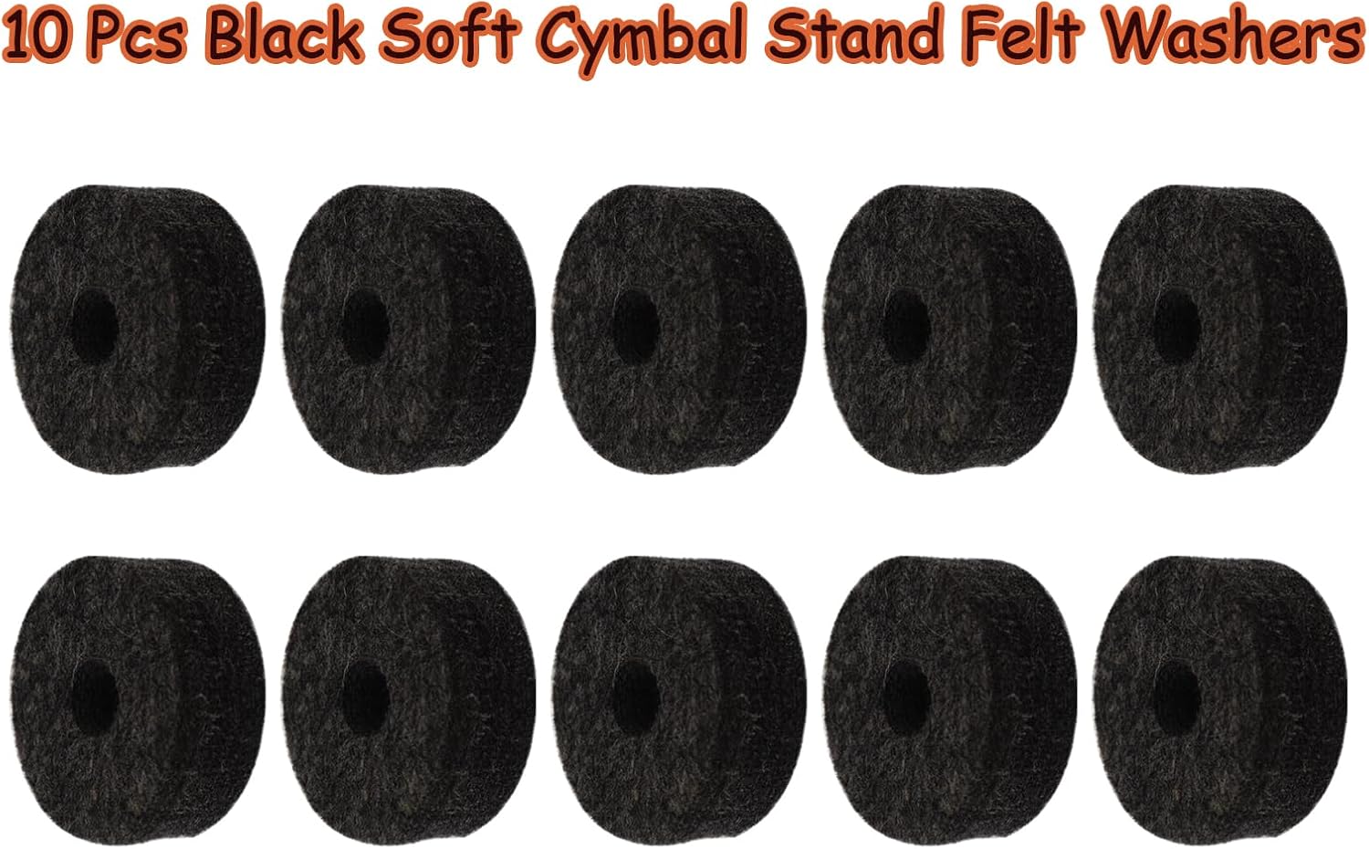 CashBeat Cymbal Stand Felt Washers, Black Drum Felt Pads Replacement Black