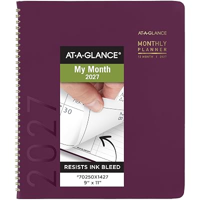 AT-A-GLANCE 2027 Planner, Monthly, 9" x 11", Contemporary, Purple (70250X1427)