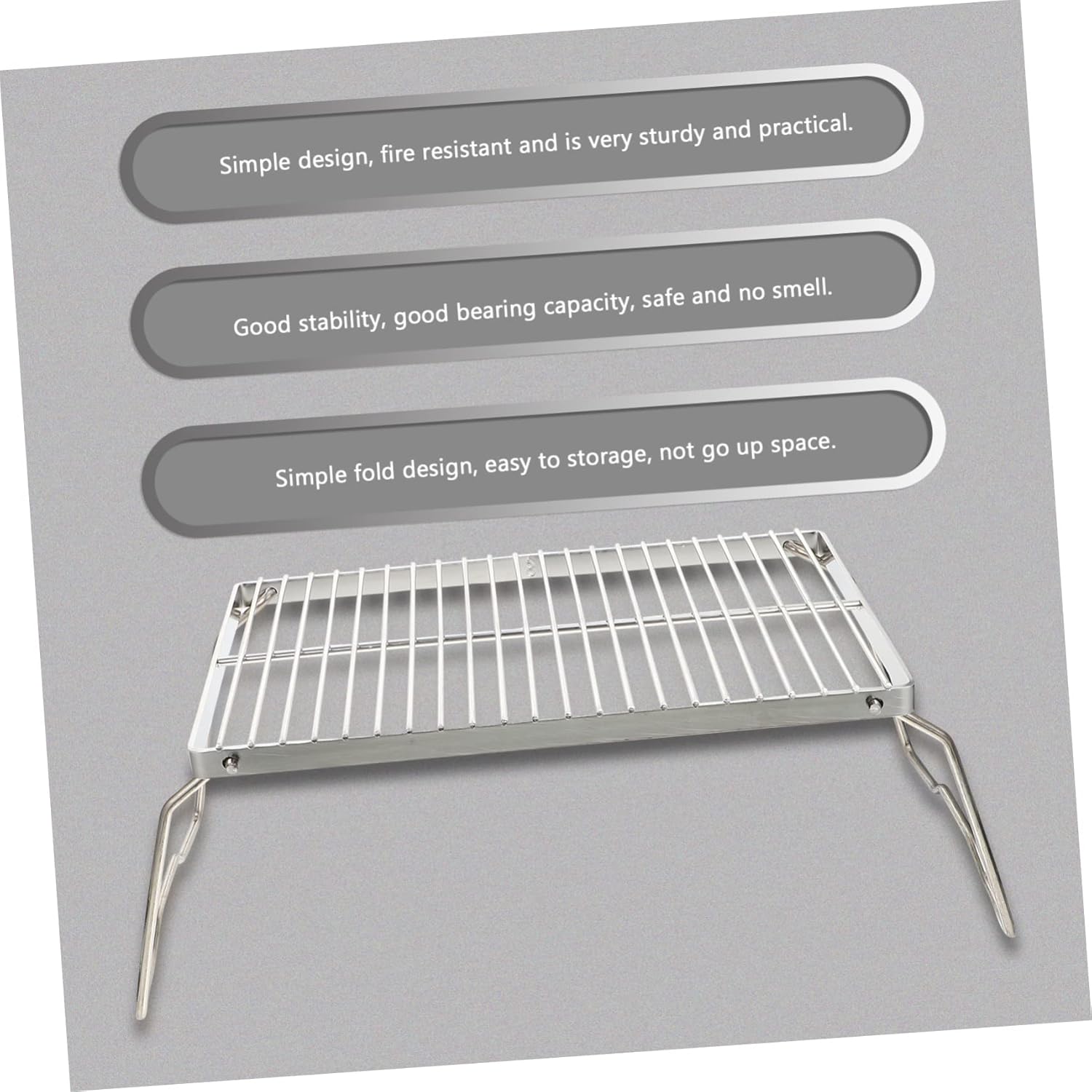 Portable Bbq Grill Folding Outdoor Grill Rack Stainless Steel Barbecue Compact for Camping