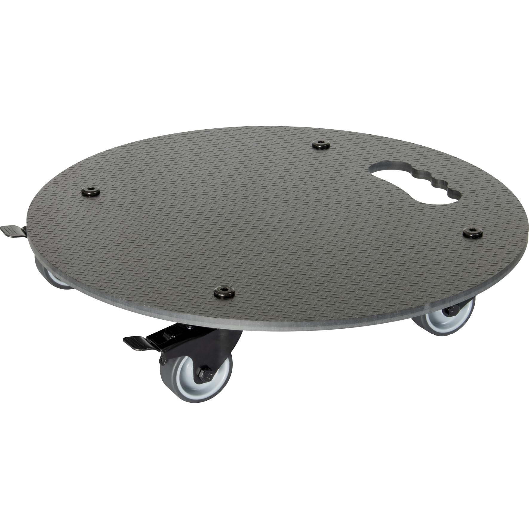 WAGNER Pflanzenroller HPL Black Ø 38 x 7,5 cm I Blumenroller für Außenbereich + Innenbereich I Kübelroller HPL I 2 Total-Feststeller I Tragkraft 100 kg I Made in DE - 20063001