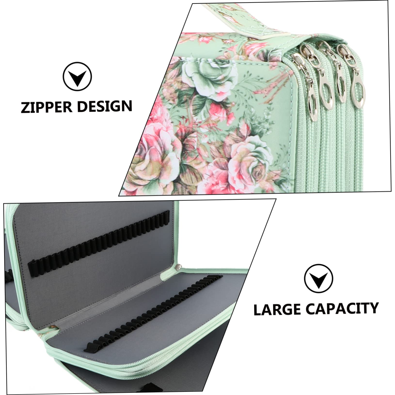 MAGICLULU Estuche para Lápices de Gran Capacidad Verde Cremallera PU