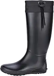 Botas de chuva femininas altas embaláveis, ultraleves, planas, galochas – não servem para panturrilhas largas