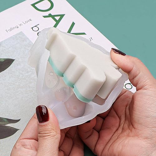 Miniatura 6 de Moldes de silicona de Navidad, 3 piezas de moldes para velas de árbol de Navidad, moldes de silicona de hombre de jengibre, moldes de silicona de