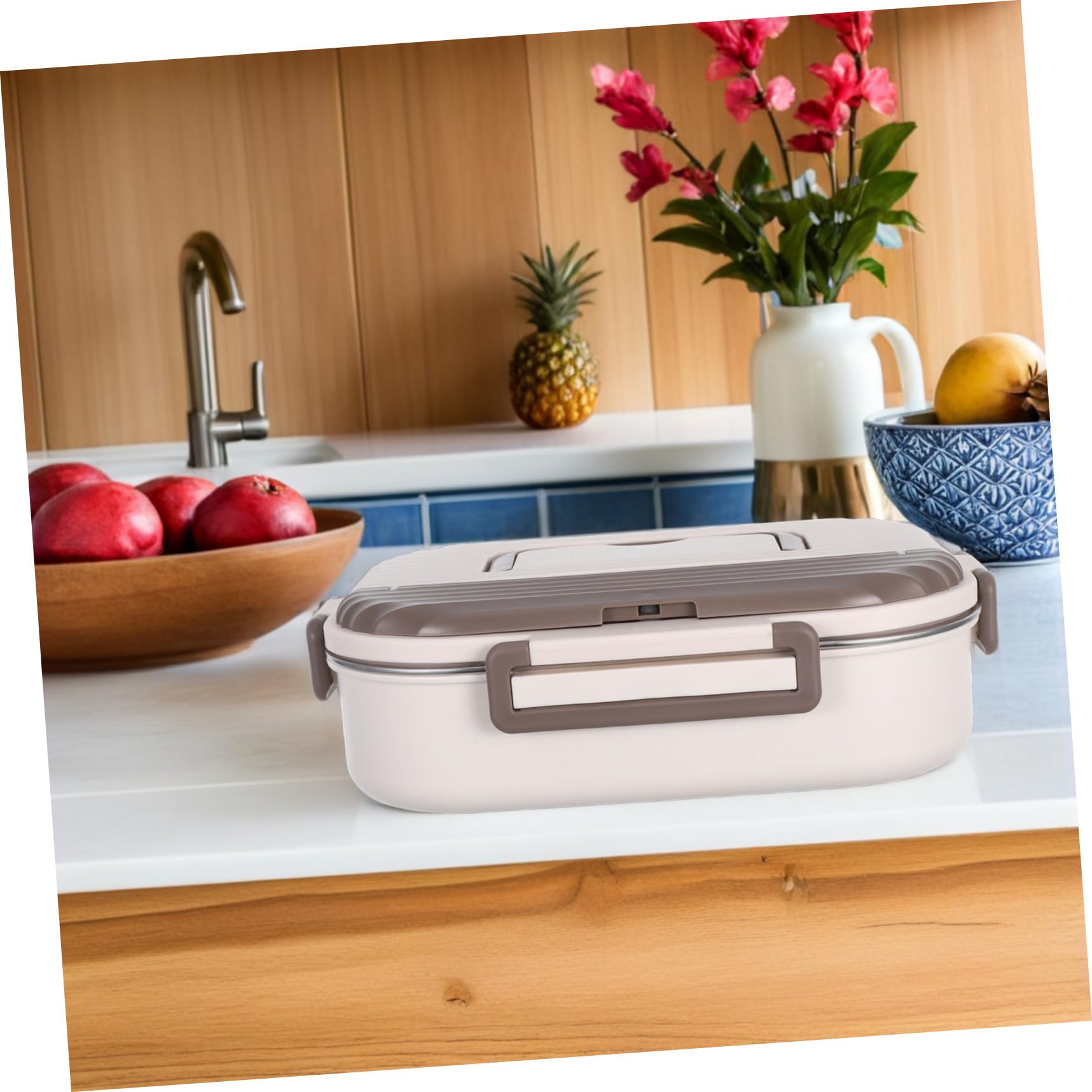 34oz Edelstahl Lunchbox Bento mit Fächern Auslaufsicher zum Aufbewahren von Lebensmitteln für Schule Büro Reisen und Picknicks
