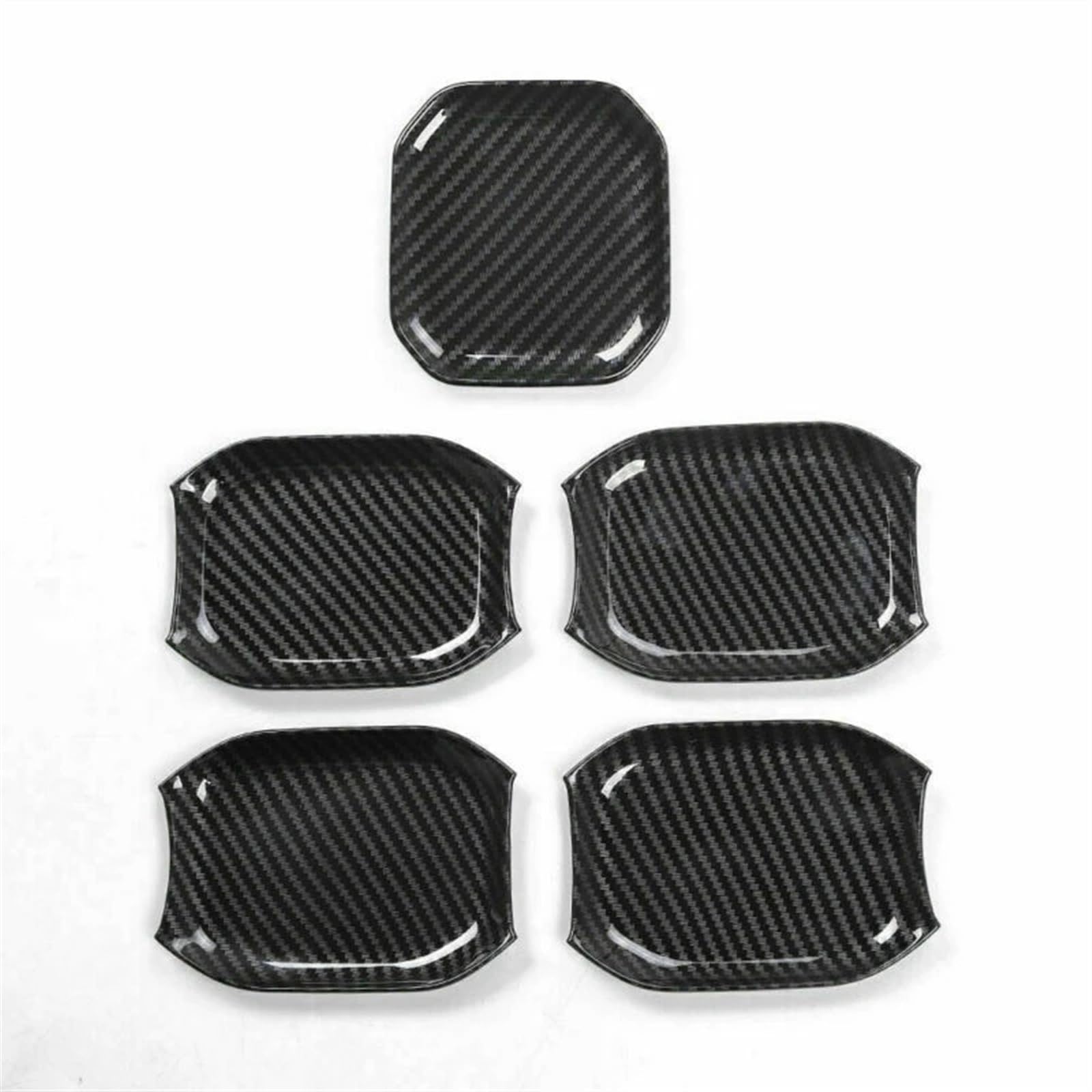 OUVECR for Jeep for Wrangler JL 2018 2019 2020 Carbon Fiber Car Exterior Door Handles Covers Car Outer Door Handle