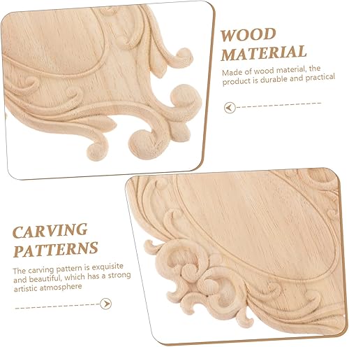 Miniatura 5 de Didiseaon 2 piezas de apliques ovalados de madera para manualidades, decoración de madera para manualidades, apliques de madera, apliques de madera,