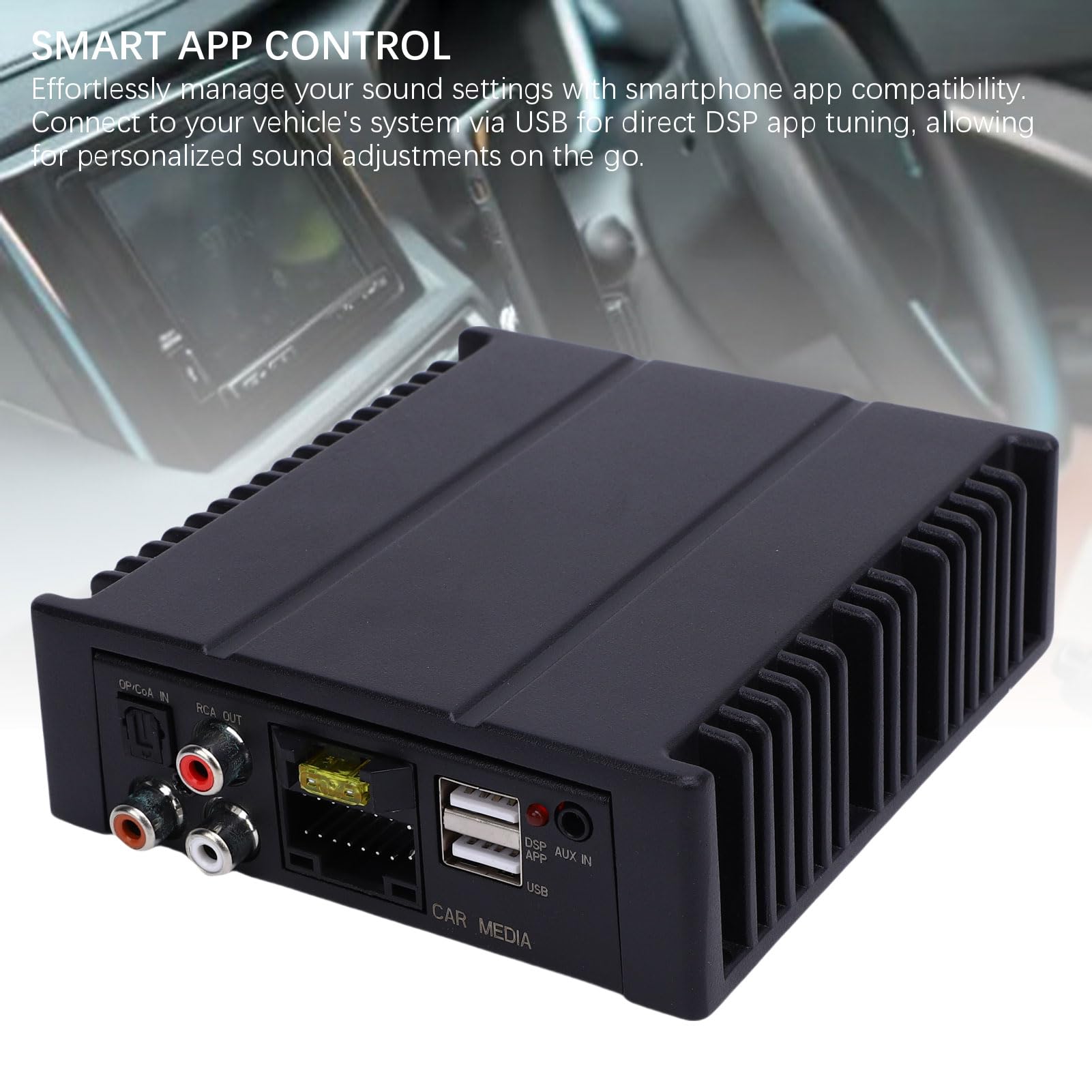Shkalacar Amplificador de Potencia DSP para Coche 4x80W 320W