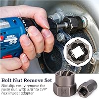 Vista 6 de Juego de 36 piezas extractores de tornillos y pernos, removedor de tuercas de orejetas multi-estriado 2 en 1, kit de herramientas de extracción