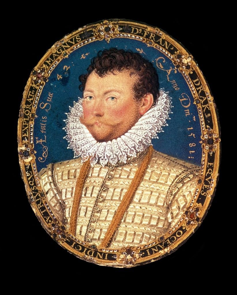PTLYE Oil Painting Canvas Art Pictures Canvas Print Portrait Portrait of Sir Francis Drake by Nicholas Hilliard Print Artwork for Wall Decor 60x90cm