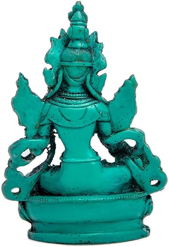 Miniatura 4 de HIMALAYAN BAZAAR Estatua de Tara verde Alter Decor - Figura coleccionable de Buda hecha en resina