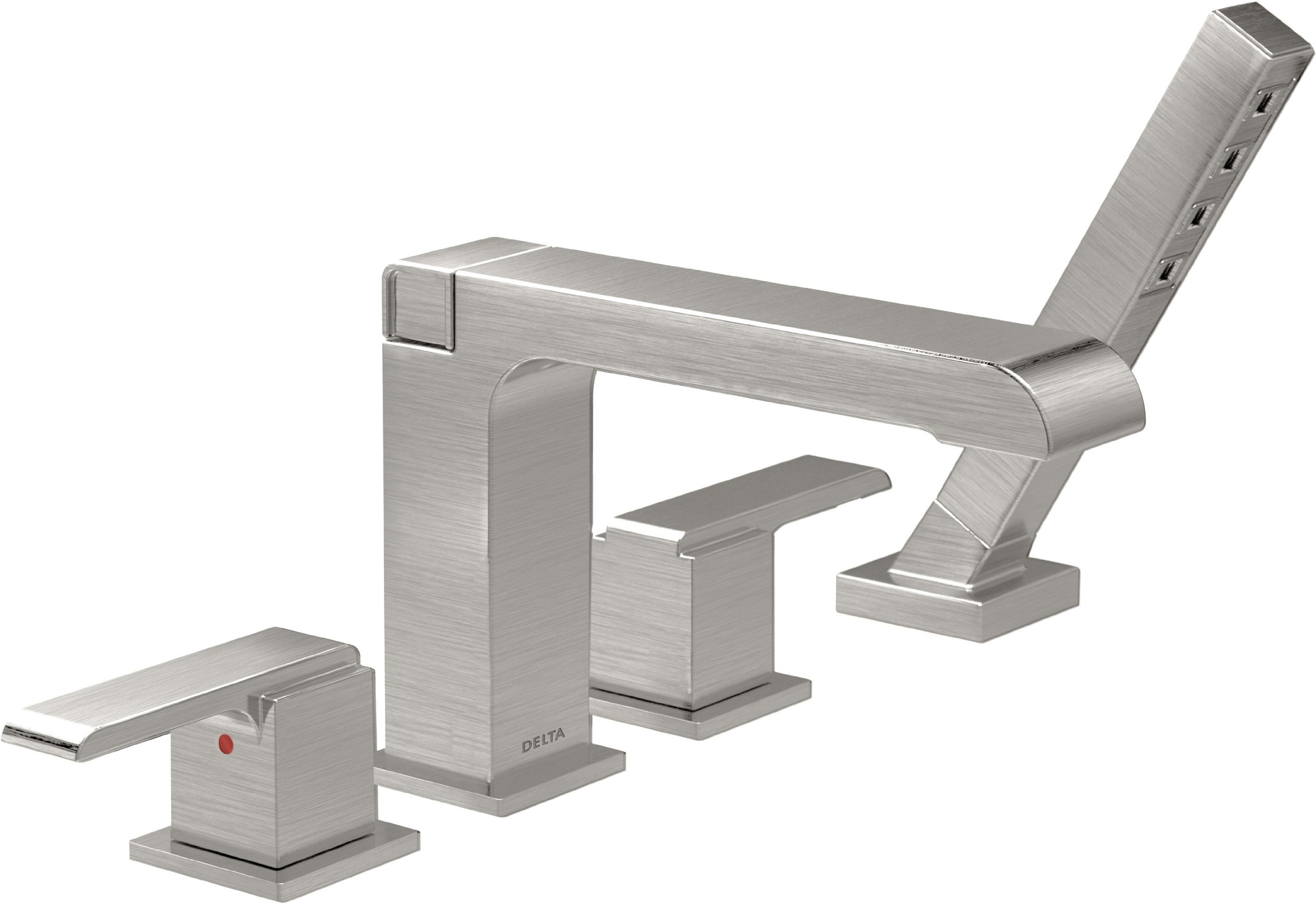 Delta Ara Roman Tub Faucet with Hand Shower, Brushed Nickel Deck