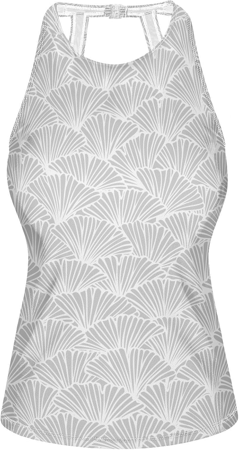 Tankini Swimsuits for Women Pink Tulip Flower and Kawaii Koala Womens Bathing Suit Tops Padded Tummy Control Swim Tank Top