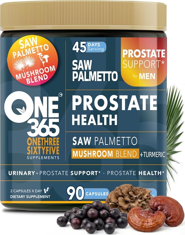 ONE 365 Suplemento Fitoterápico de Saw Palmetto, Beta-Sitosterol e Extratos Vegetais, 90 cápsulas