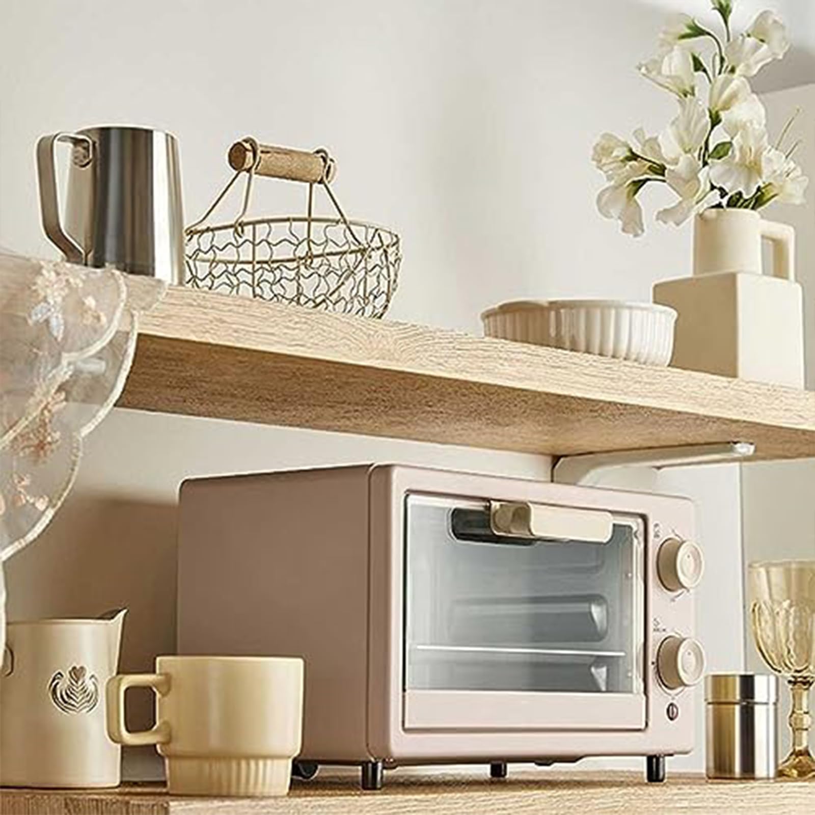 Horno de convección Mini de 10L, pequeño Horno eléctrico doméstico Multifuncional, Horno de Cocina portátil para Hornear Pan, Galletas, Pizza, tostar & Asar a la Parrilla, Rosa