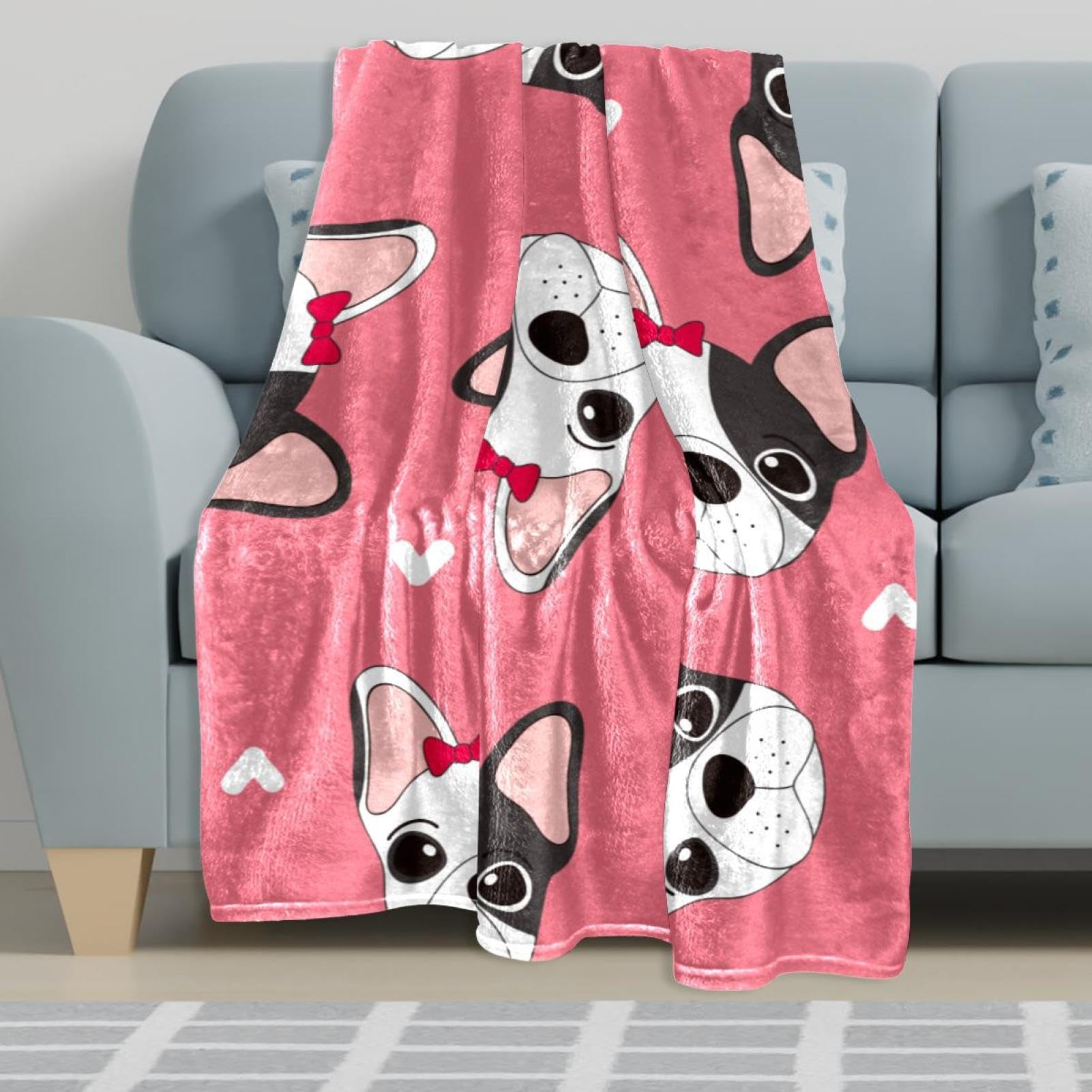 Couverture Polaire Chien Couverture Microfibre Chaude Et Douce Jeté De Canapé Couverture 150×200cm