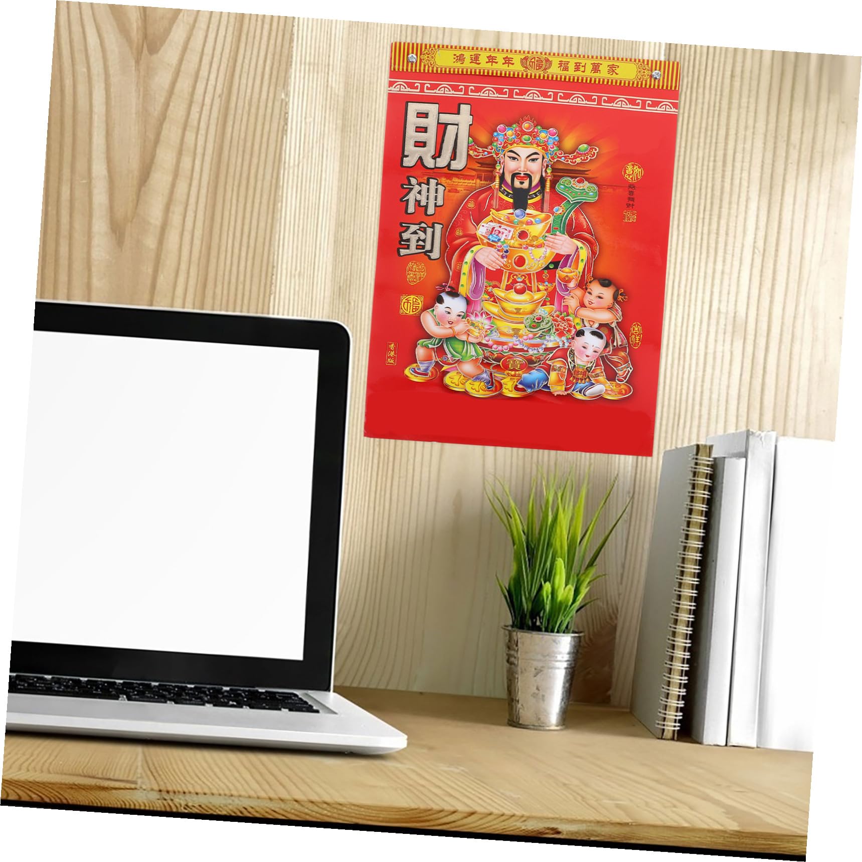 Calendario Chino de Pared Año del Caballo Calendario Lunar con Páginas Diarias Desgarrables para Decoración Fengshui y Seguimiento Mensual