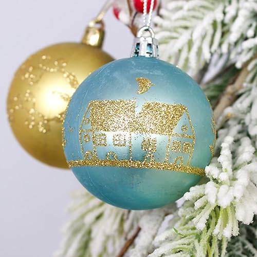 Miniatura 3 de 44 bolas de Navidad para decorar el árbol de Navidad, adornos colgantes de Navidad brillantes, adornos colgantes de Navidad negro y dorado (azul