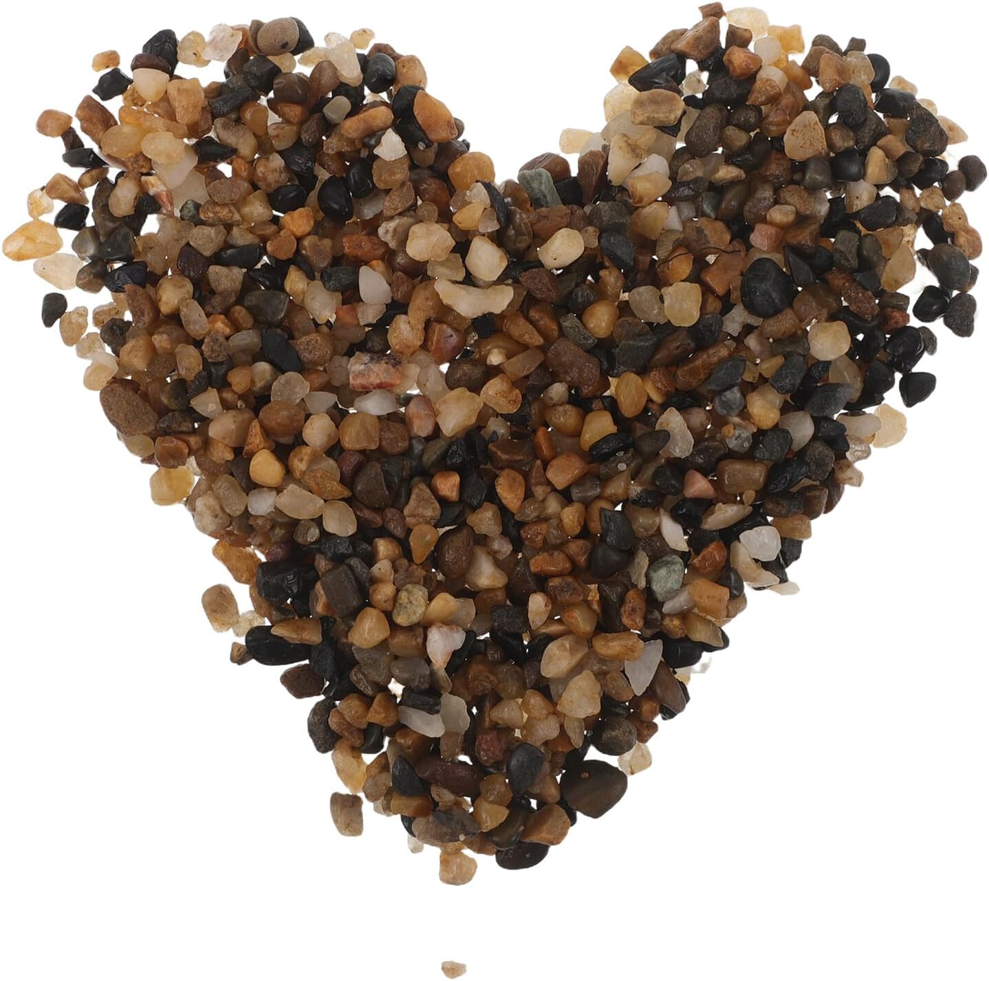 ibasenice Natural Stream River Rock Aquarium Gravel 0.3-0.5cm Small Pebbles Fish Tank Substrate for Aquatic Plants and Landscaping, 2lb Natural Stone Gravel for Aquarium Decor and Vase