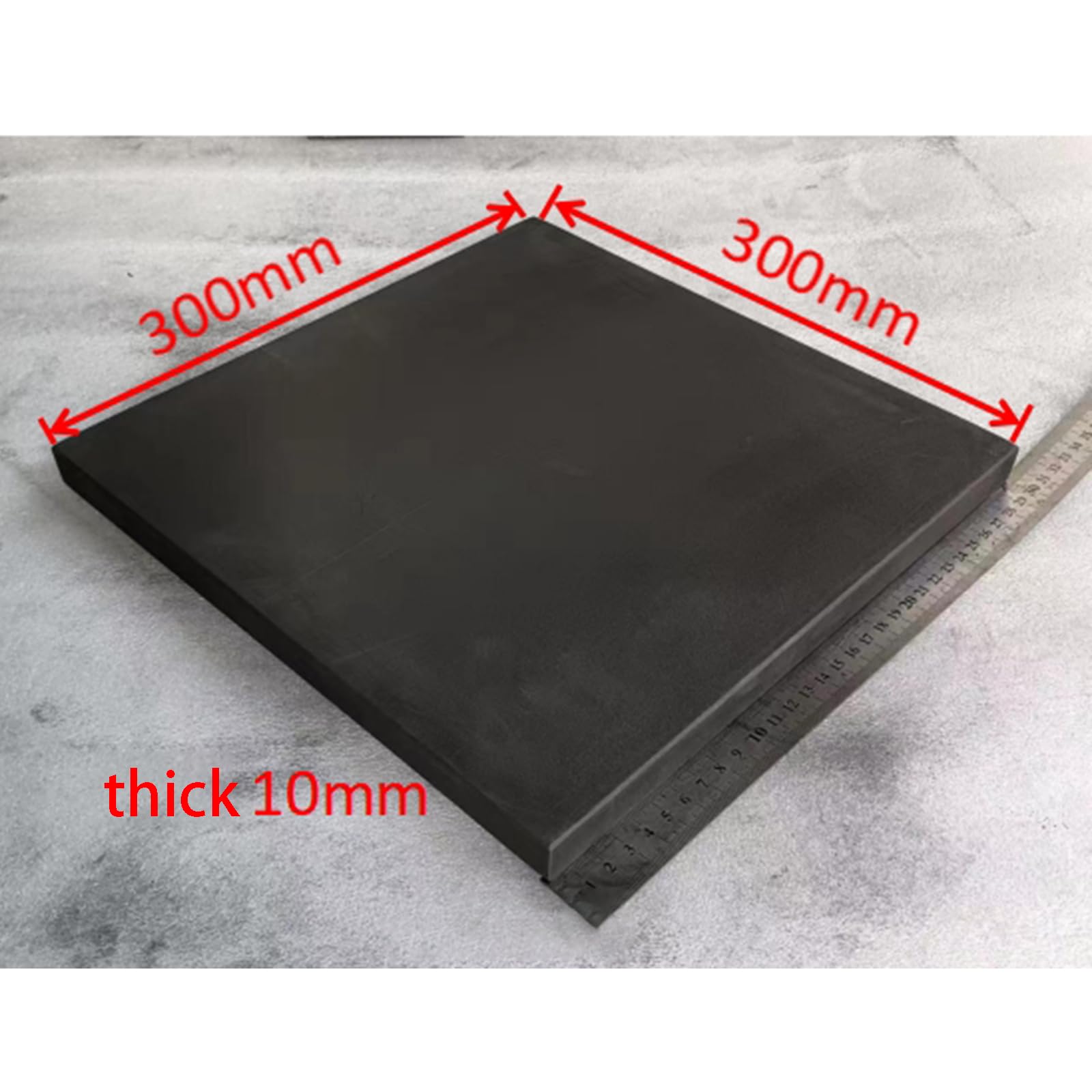 Graphitblock Stärke 1cm 0,4in Dichte 1,82g/cm³ Reinheit 99,9% für Fräsen Oberflächenbearbeitung Schmelzen Gussformen-30 * 30cm/12 * 12in