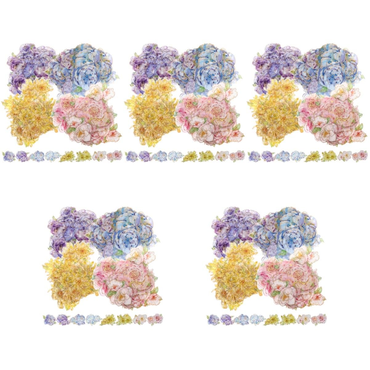 TEHAUX 5 Pièces 4 Autocollants Floraux Vintage Journalisation Floral Autocollants Roses Esthétique Mignon Scrapbooking Botanique Esthétique Stickers L'animal De Compagnie