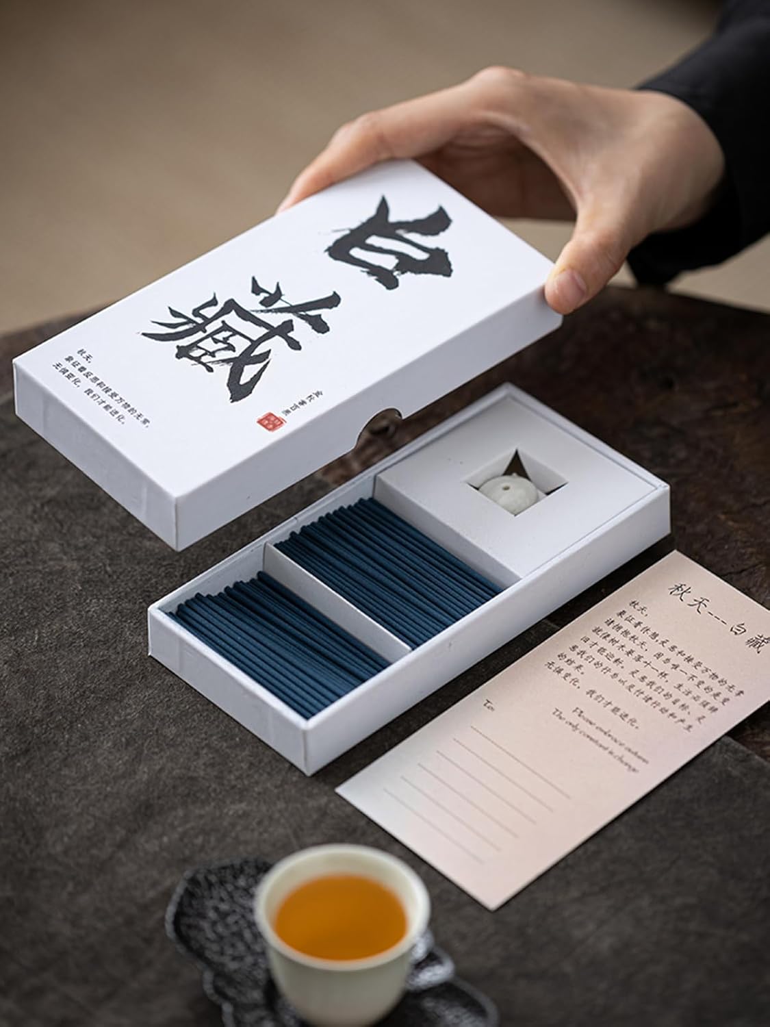 Four Season Autumn Glow Sandalwood Incense – 17g, 100 Sticks – Handmade Japanese-Style Aroma for Home, Office, Spa