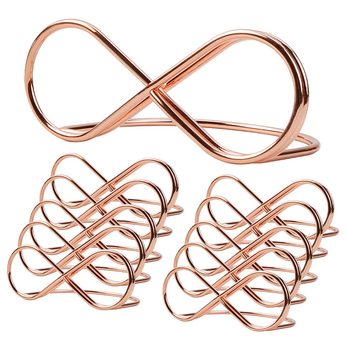 30 Stück Tischkartenhalter, Zahlenhalter, 8-förmiger Metall-Ausstellungsständer für reservierte Nachrichtenkarten, roségoldene Tisch-Tischkarten-Namenshalter/30 Stück (30 Stück)