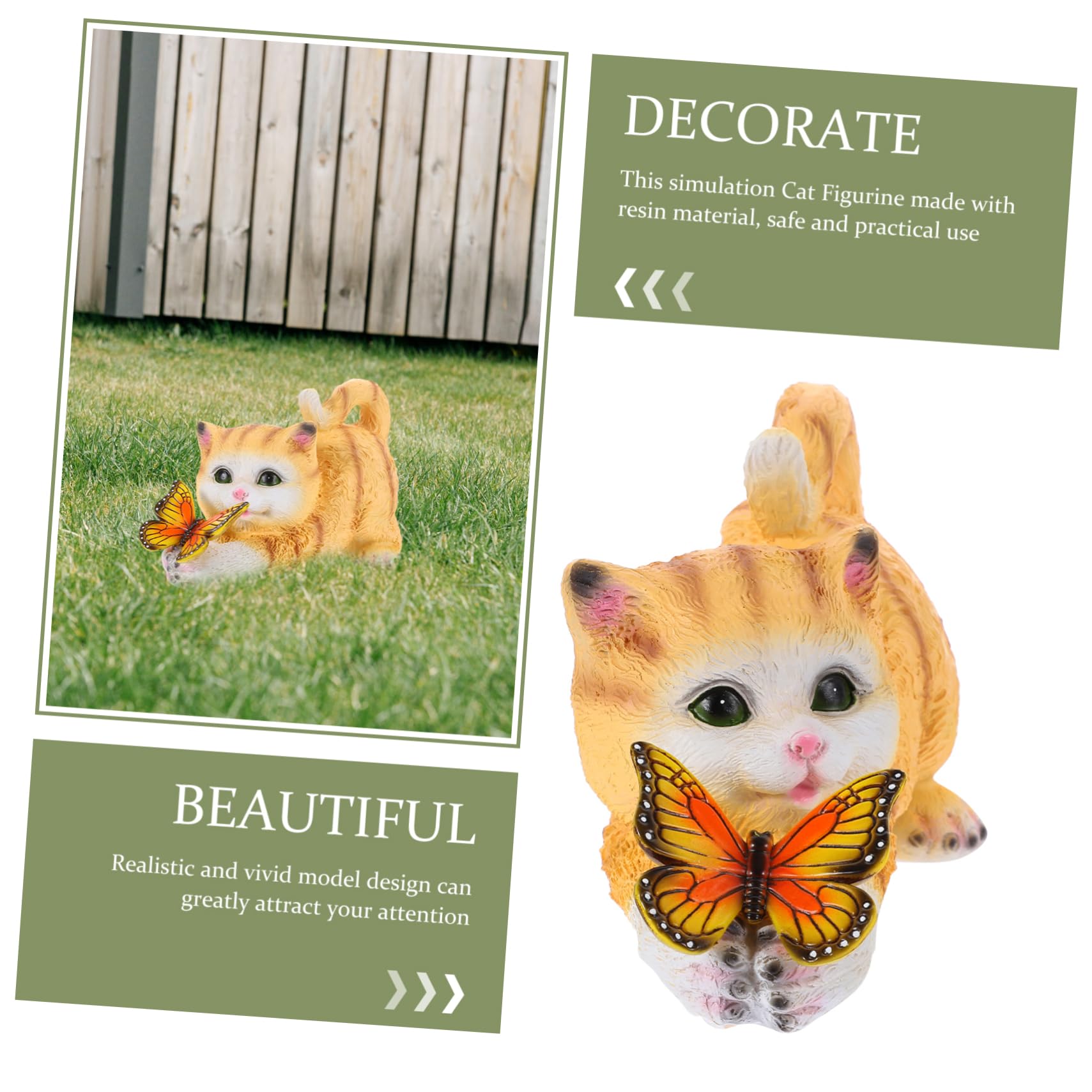 ibasenice Realistische Gelbe Katzenfigur aus Kunstharz als Dekorative Schreibtischdekoration und Space Matching Gartenskulptur für Sammler und Tierliebhaber