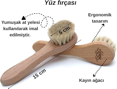 eldione%100 At Kılı Vucüt Bakım Fırçası, Yüz Fırçası, Topuk (ponza) Taşı ve Kese, Kuru Fırçalama, Selülit/Varis/Kırışık Giderici, Hücre Yenileme, Gençleştirici Sıkılaştırıcı, Doğal Peeling, (4 Adet)