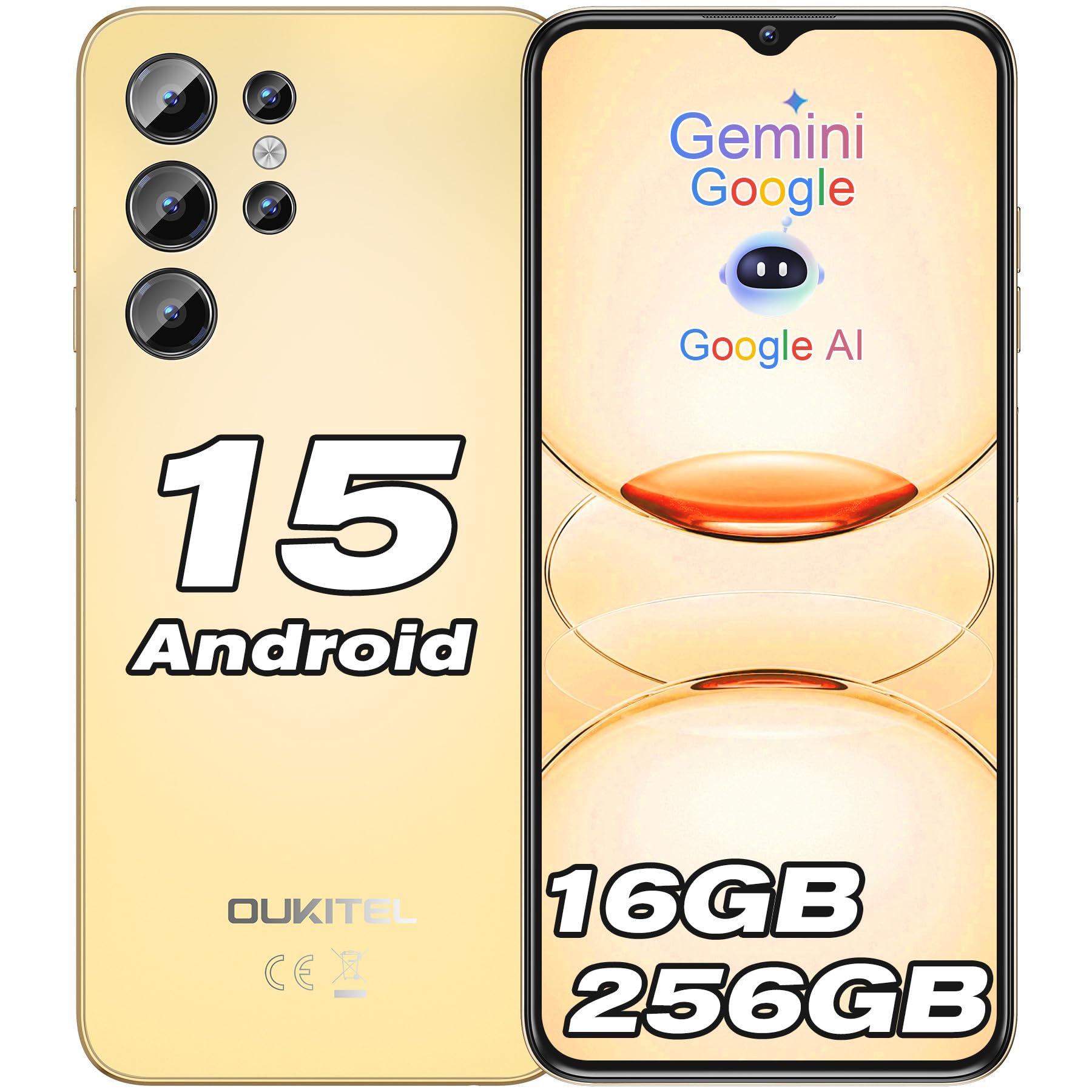 Amazon.com: OUKITEL C1 Pro Android 15 Cell Phone, 16GB RAM+256GB