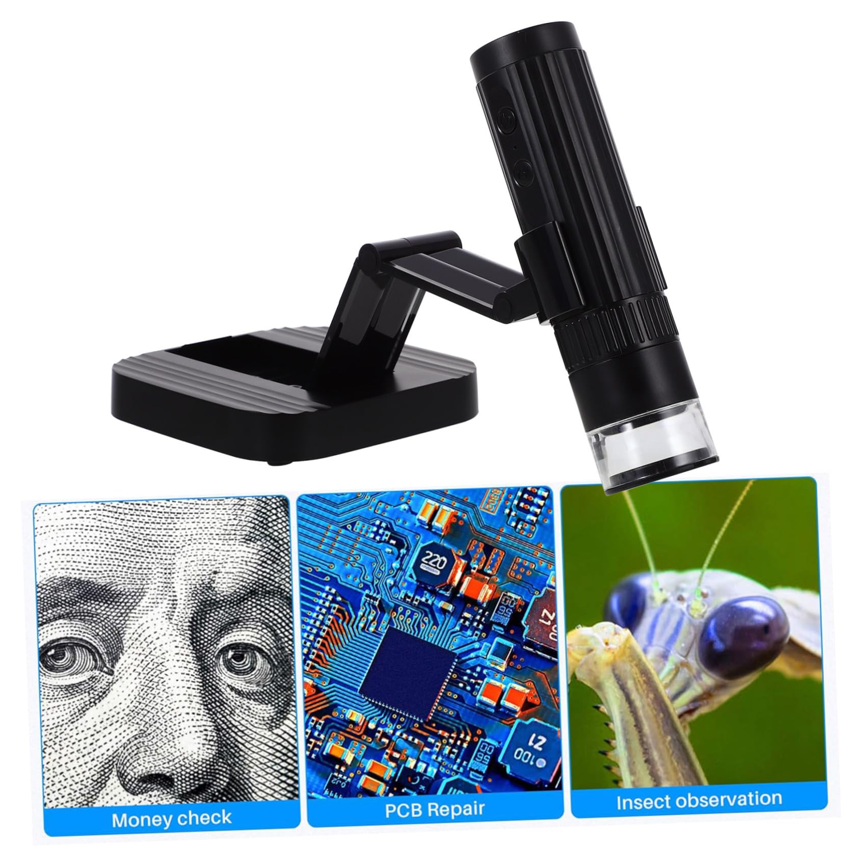 BESTonZON Microscopio Digital Portátil USB de Mano, 50-1000 Aumentos, Alta Resolución, Compatible, Adecuado para Inspección y Belleza