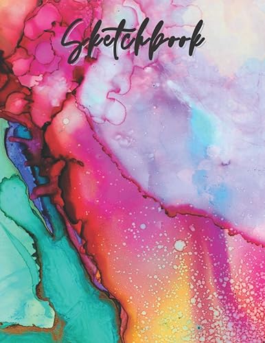 Sketchbook Best blank white pages with paint art multicolor cover for painting, drawing, writing, sketching and doodling, wide papers 8.5 x 11, 120